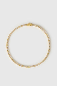 Front ghost view CAMILLA AND MARC Sloane Necklace in Gold with 18k gold plating.