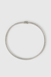 Front ghost view CAMILLA AND MARC Sloane Necklace in Silver with rhodium plating.