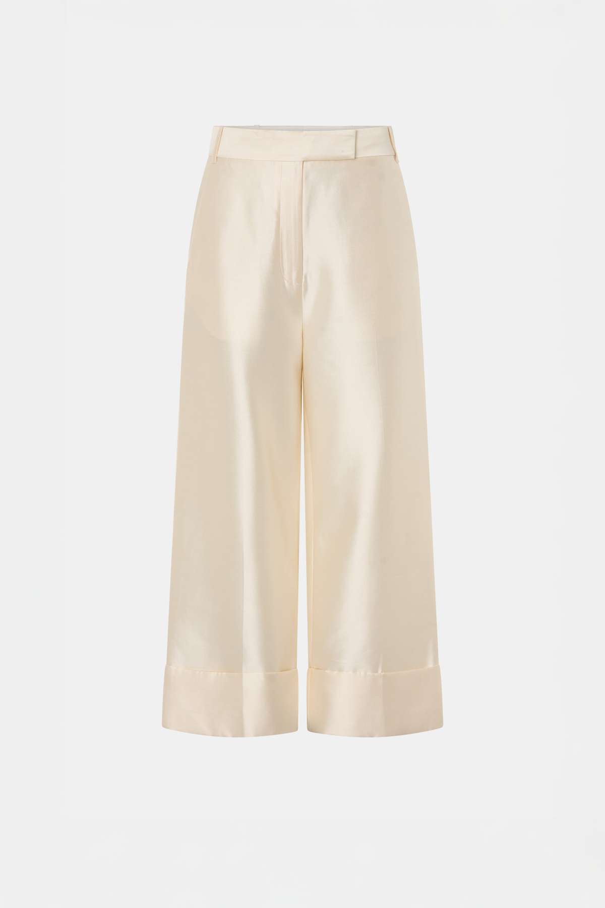 Ghost view CAMILLA AND MARC Sona Crop Pant in cream with wide‑leg culotte design.