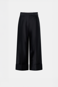 Ghost view CAMILLA AND MARC Sona Crop Pant in black with wide‑leg culotte design.