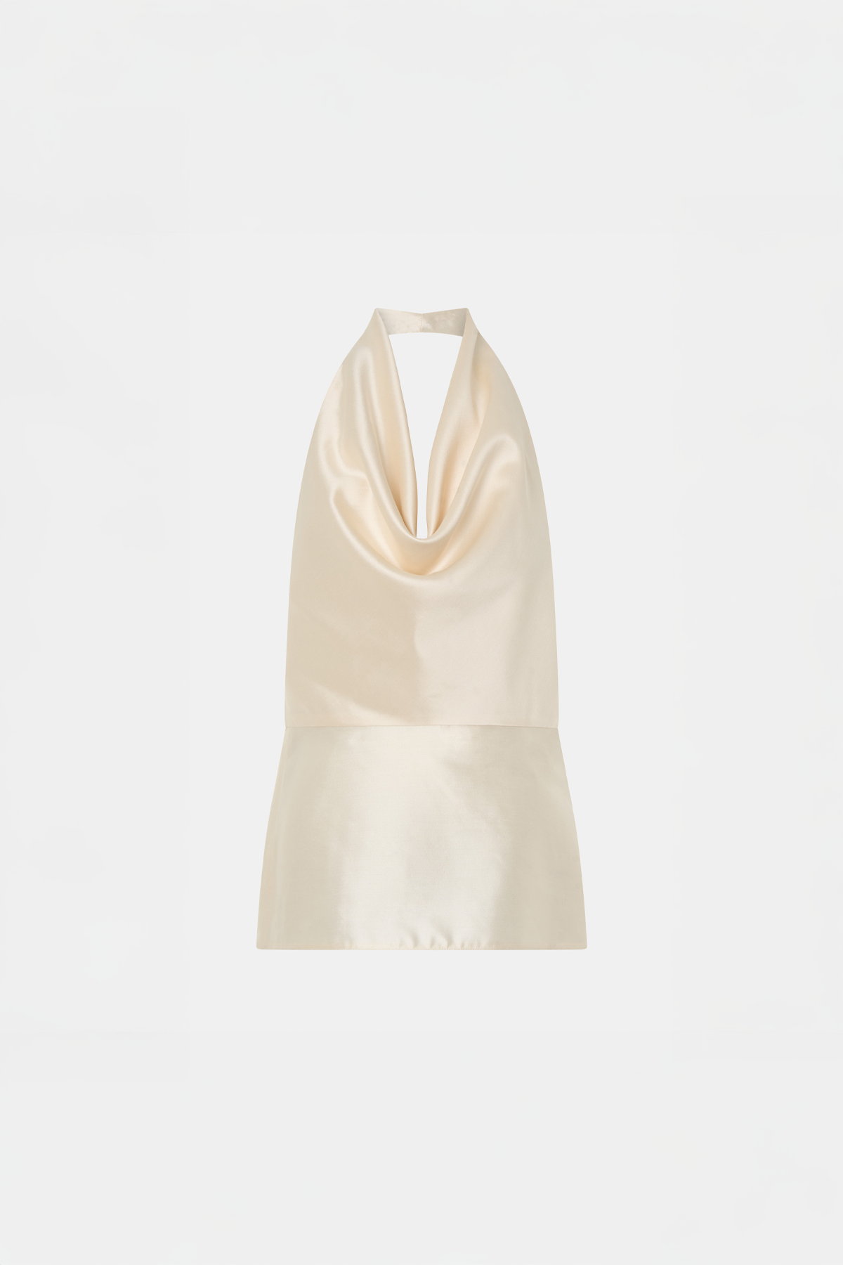 Ghost view CAMILLA AND MARC Sona Top in cream with halter‑neck cowl neckline.