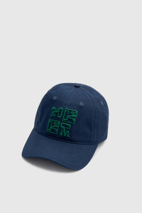 Ghost view CAMILLA AND MARC Sonora Embroidered Logo Cap in Deep Ink with embroidered artwork.