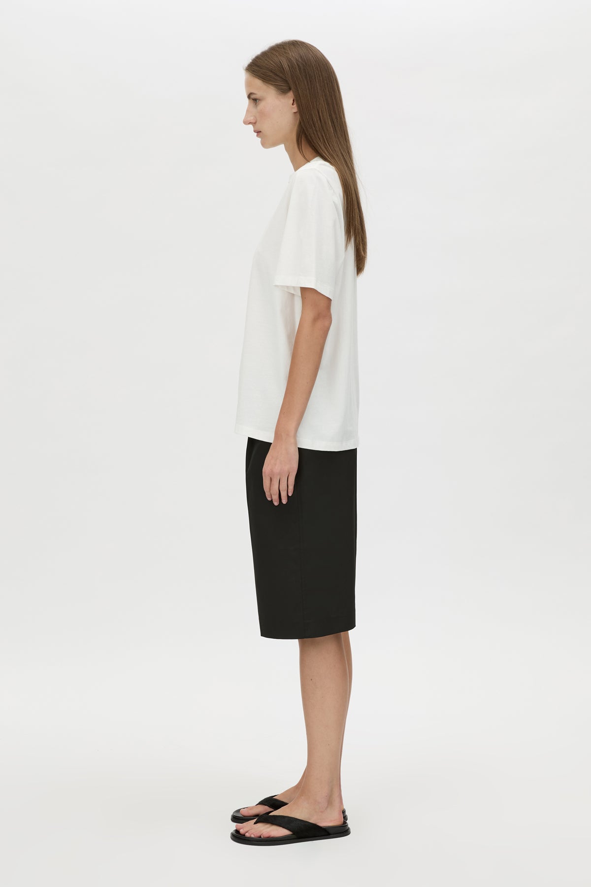 Suvero Logo Tee - CAMILLA AND MARC Suvero relaxed printed white cotton t-shirt with a centre front contrast logo