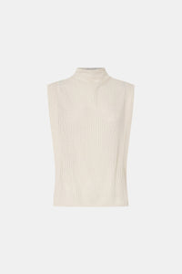 Ghost view CAMILLA AND MARC Talo Jersey Top in Cream with a boxy sleeveless cut.