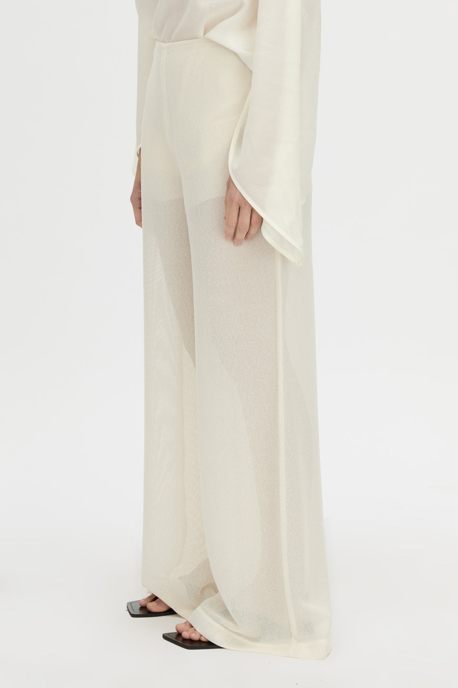 Cropped view CAMILLA AND MARC high-waisted Tessara Pant in cream.