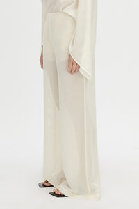Cropped view CAMILLA AND MARC high-waisted Tessara Pant in cream.