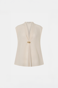 Ghost view CAMILLA AND MARC Tessara Relaxed Top in cream with cinched V‑neckline.