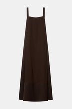Tove Satin Maxi Dress in Chocolate Brown