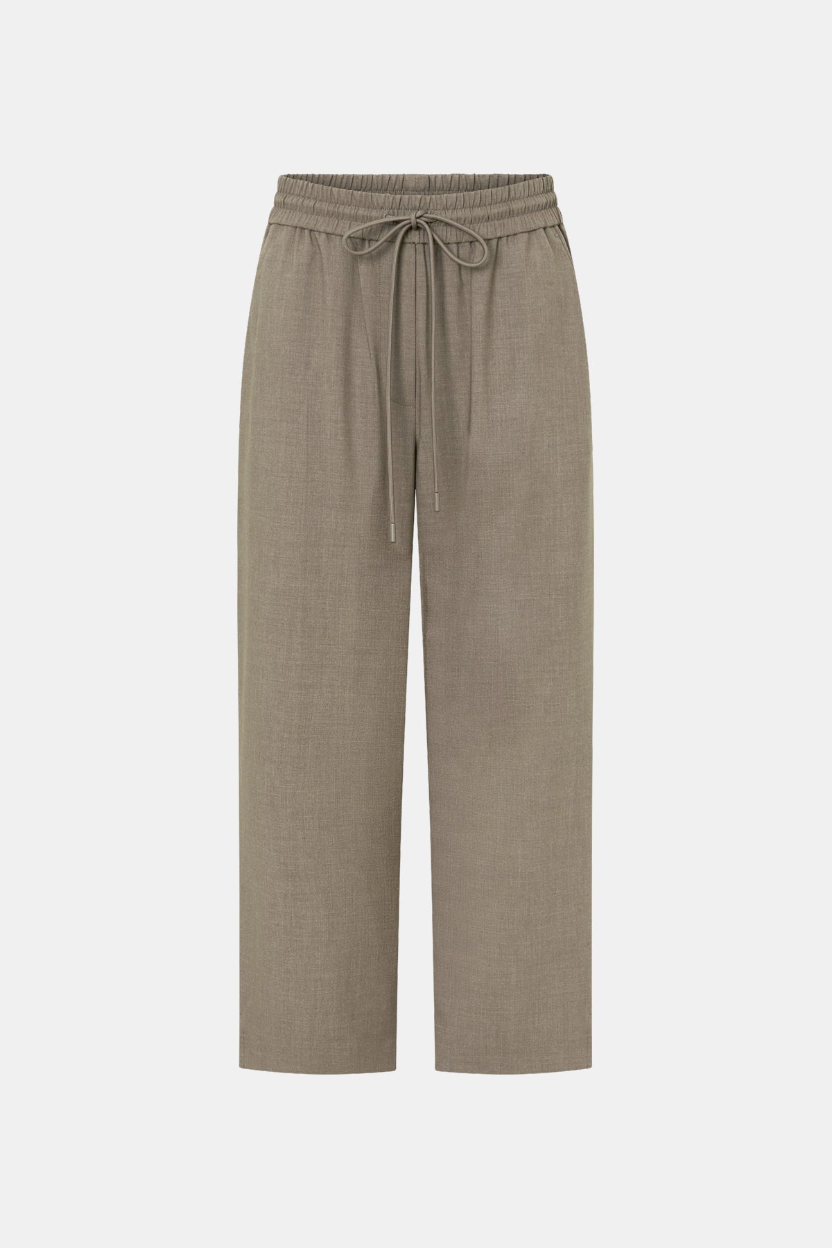Ghost view CAMILLA AND MARC Vector Crop Pant in Mocha Brown with soft suiting fabrication.