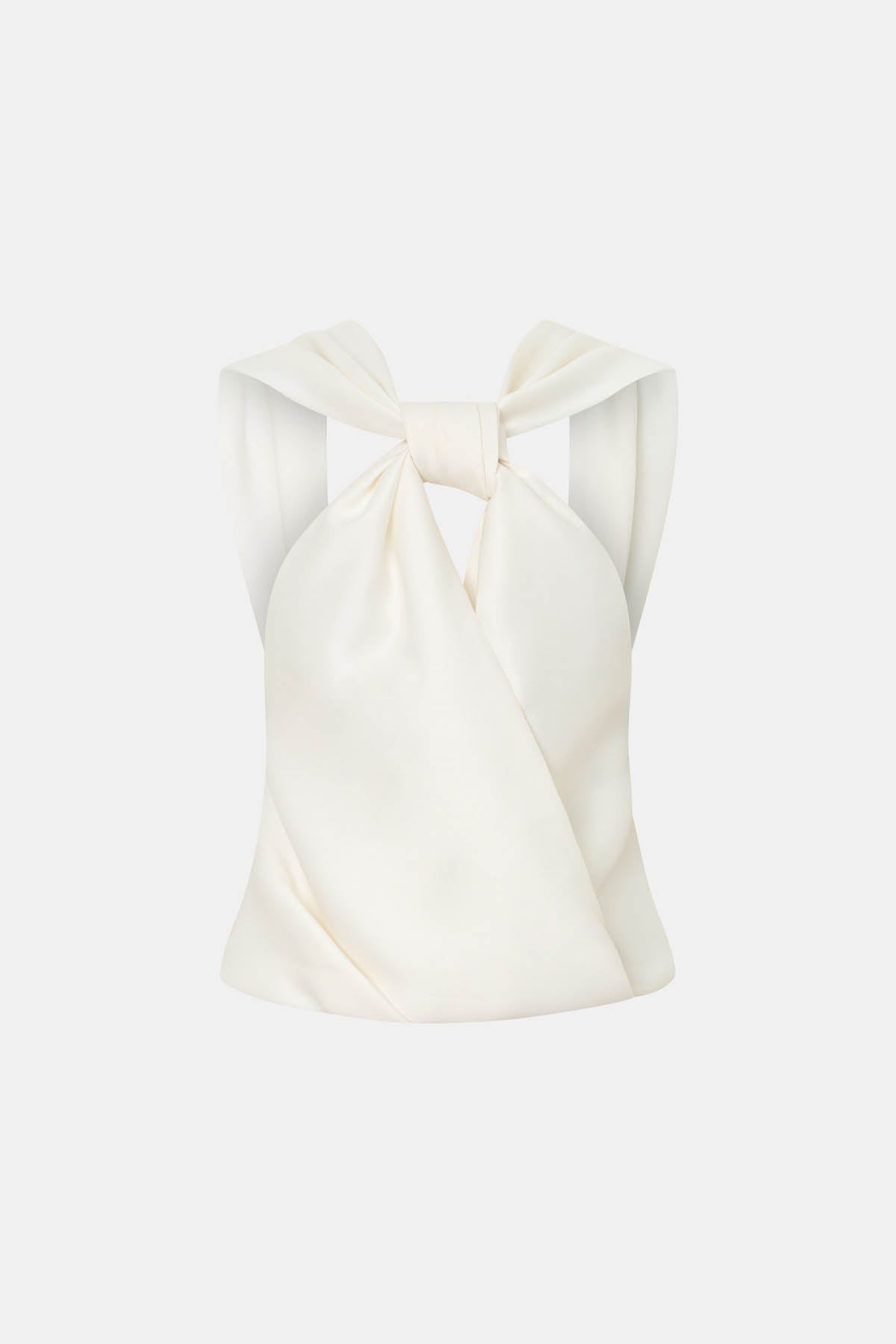 Ghost view CAMILLA AND MARC Vene Top in cream with a knotted halter neckline.