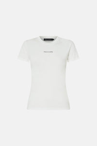 Ghost view CAMILLA AND MARC Verity Slogan Fitted Tee in soft white.