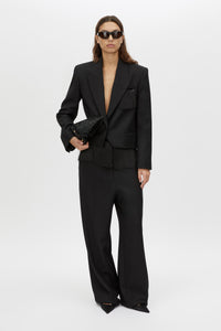 Zaman Crop Blazer - CAMILLA AND MARC Zaman single breasted black blazer with fringe detail