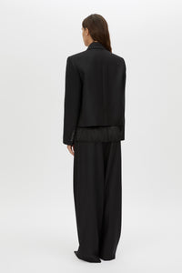Zaman Crop Blazer - CAMILLA AND MARC Zaman single breasted black blazer with fringe detail