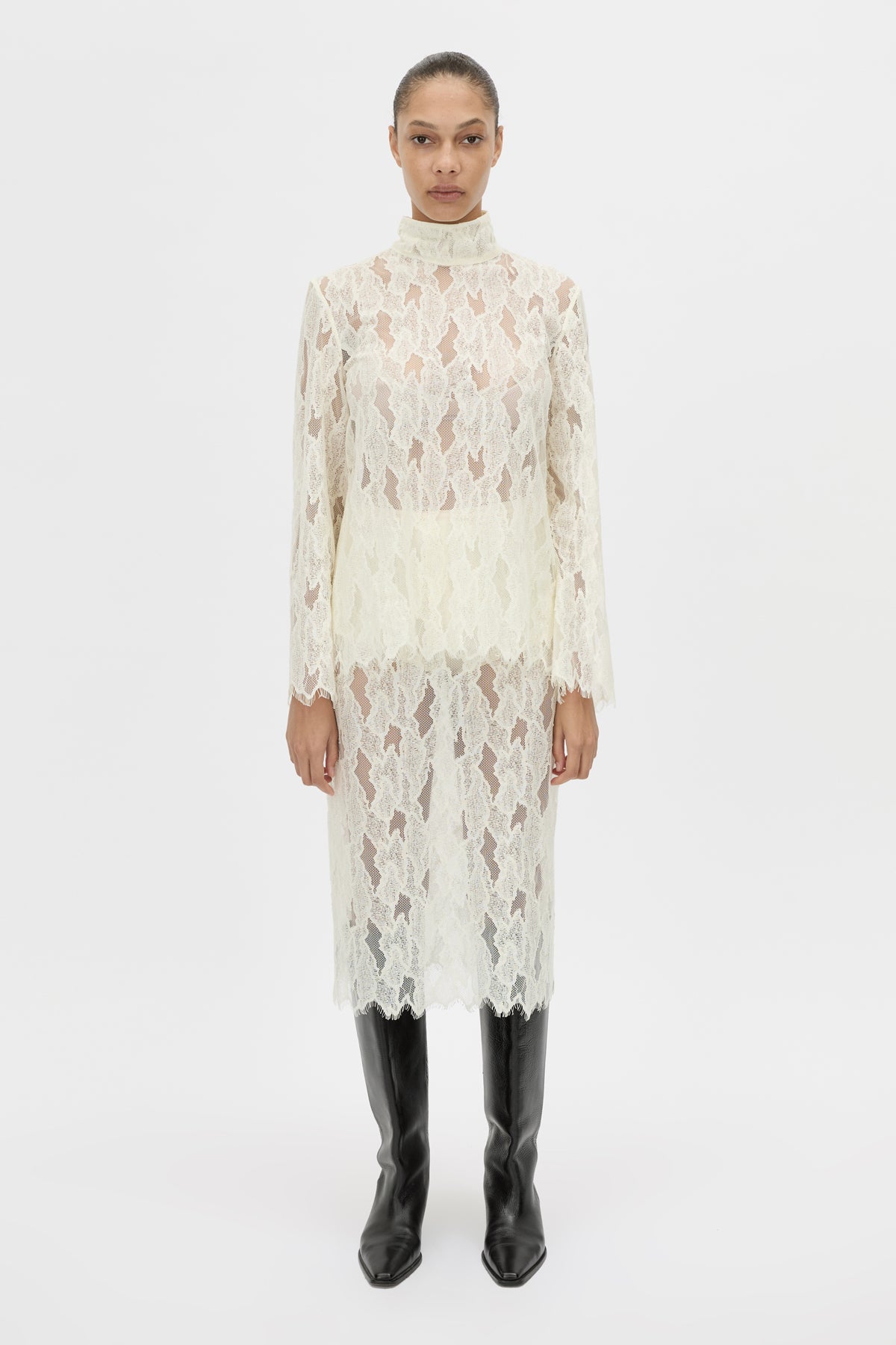 Zemira Long Sleeve Lace Top in Cream - CAMILLA AND MARC® C&M