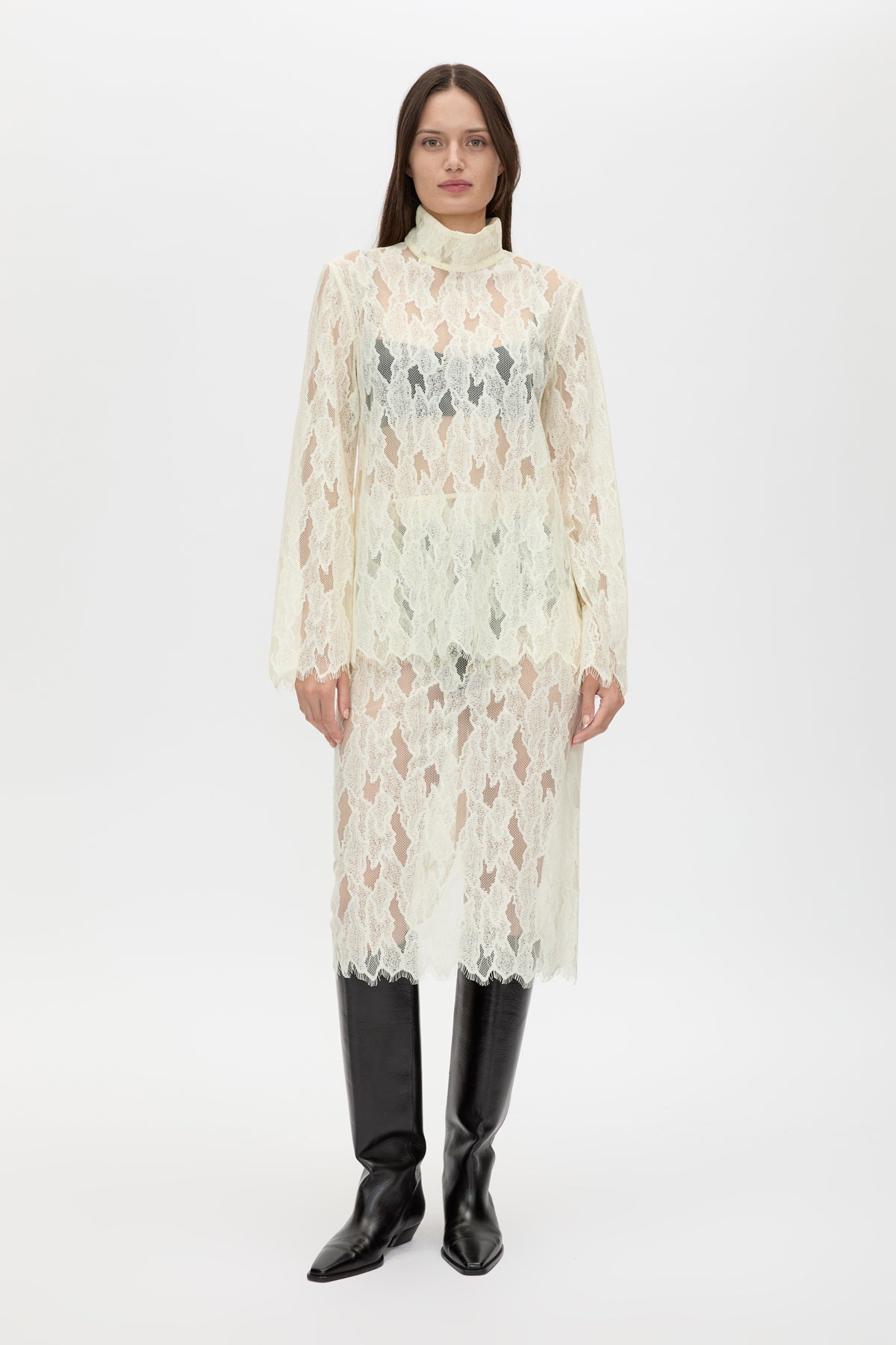 Zemira Long Sleeve Lace Top in Cream - CAMILLA AND MARC® C&M