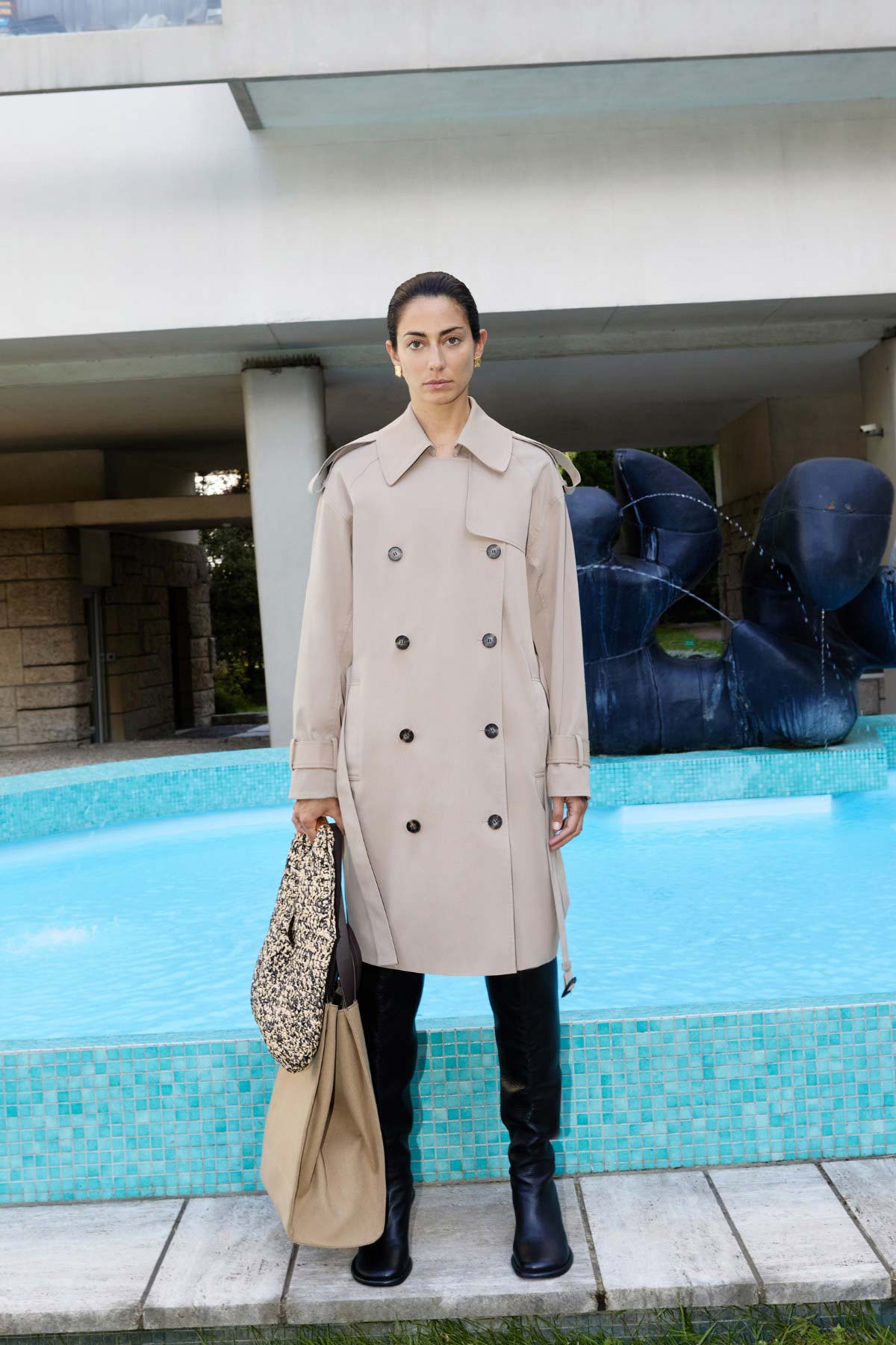 Evans Classic Knee Length Trench - CAMILLA AND MARC Evans knee-length twill trench coat in sand brown