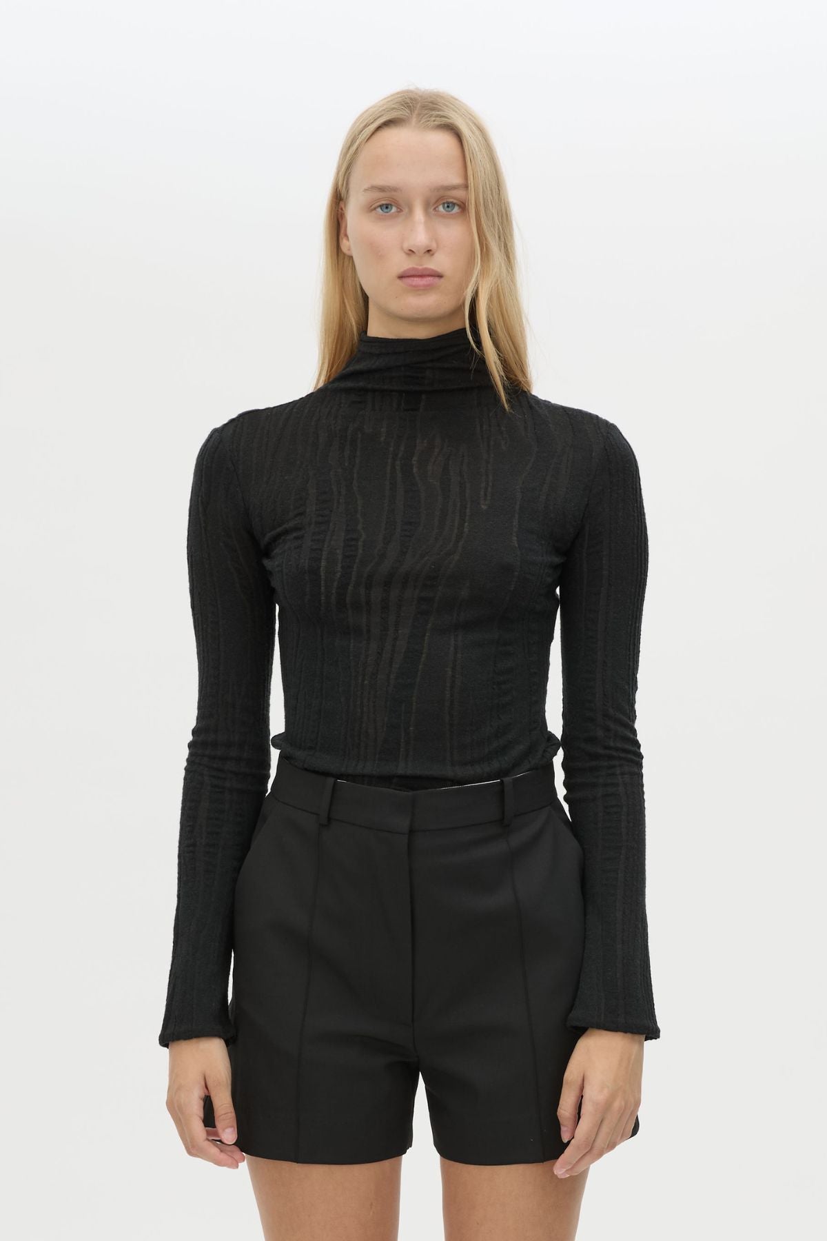 Cropped view CAMILLA AND MARC Floret Tailored Short in Black featuring a tailored silhouette and buckle detailing.