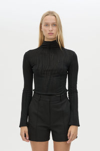 Cropped view CAMILLA AND MARC Floret Tailored Short in Black featuring a tailored silhouette and buckle detailing.