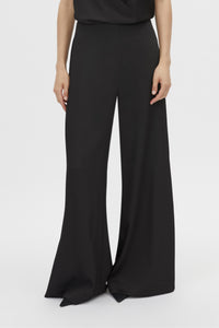 Cropped view CAMILLA AND MARC Elowyn Pant in Black with a wide‑leg relaxed silhouette.