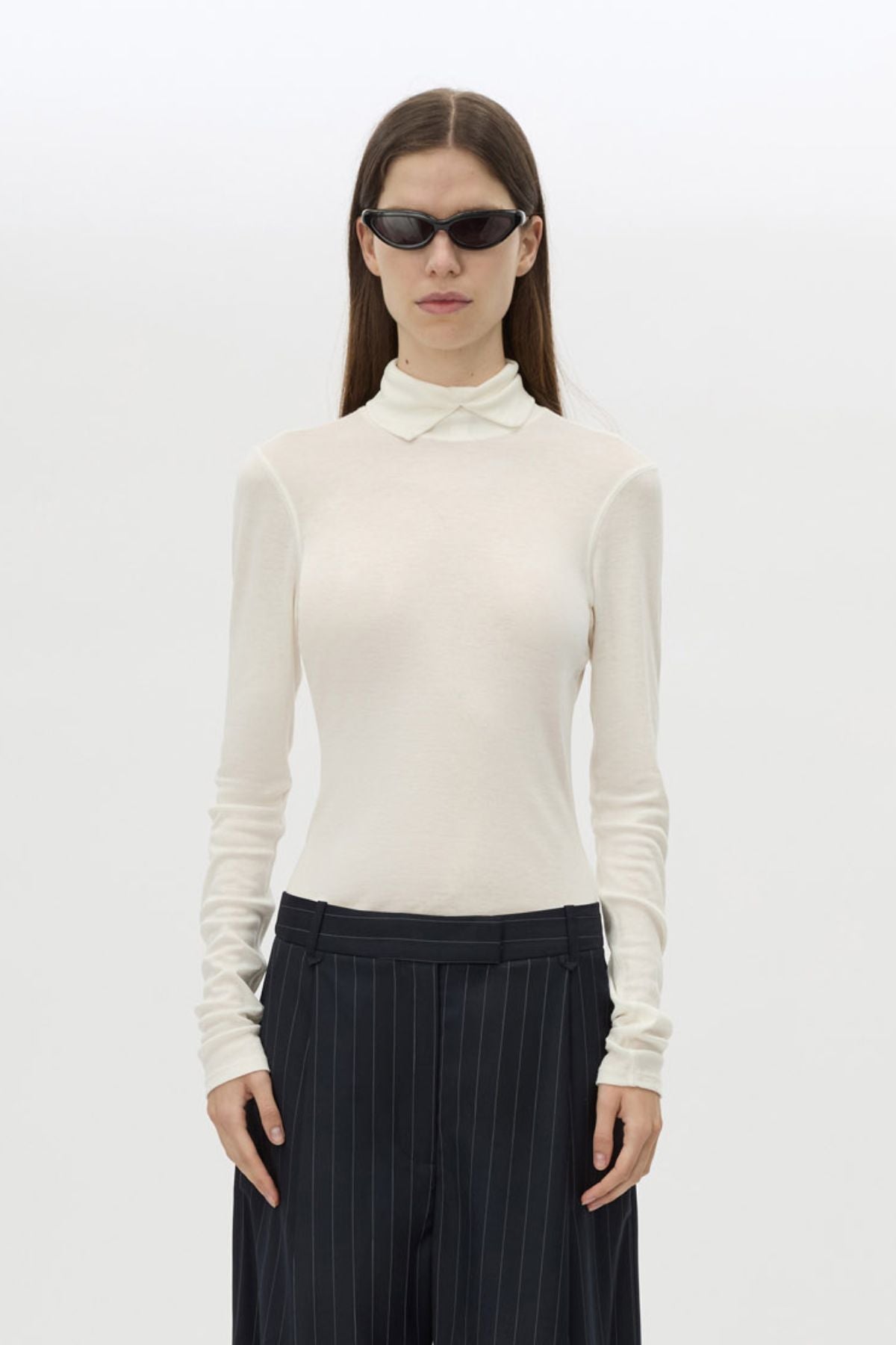 Barre High Neck Top in Soft White - CAMILLA AND MARC® C&M