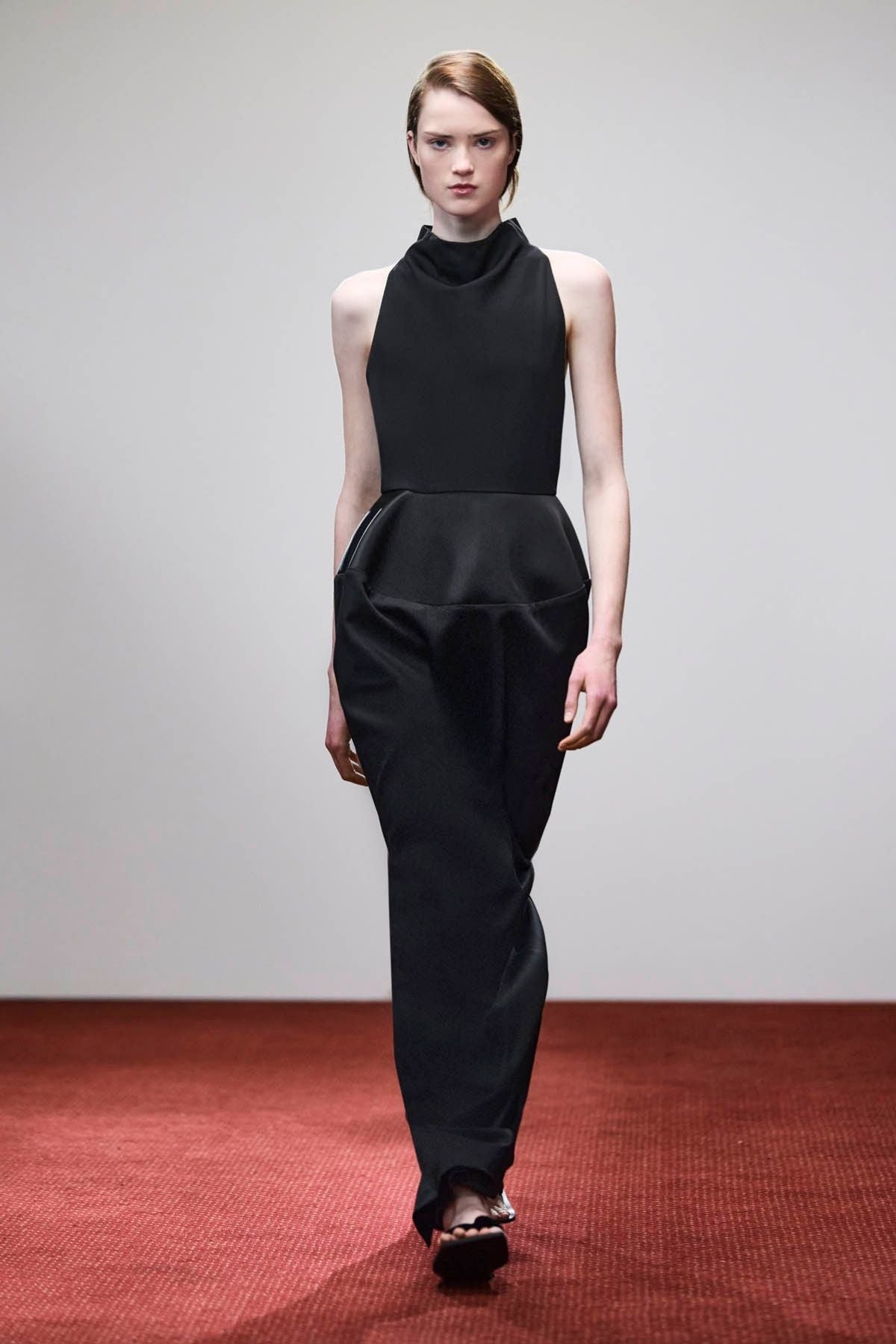 Runway view CAMILLA AND MARC Elisa maxi dress in black.