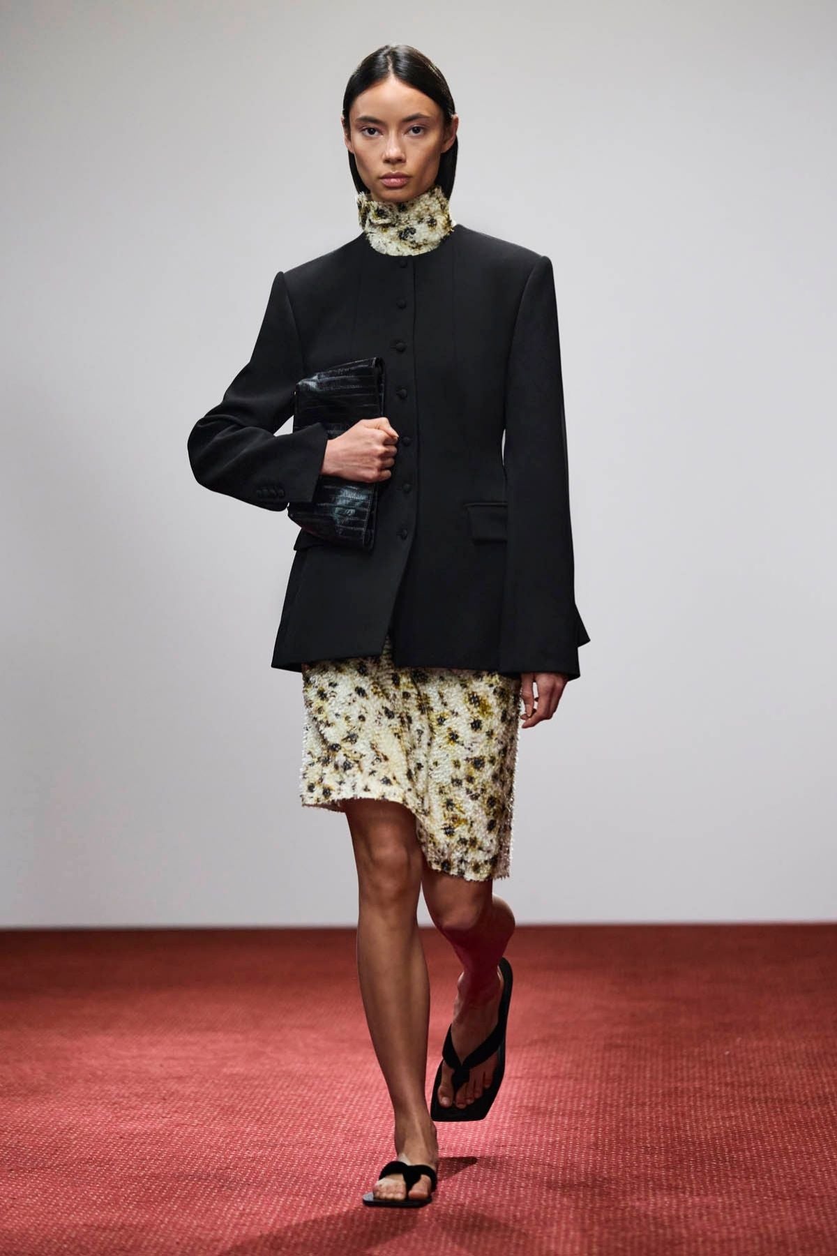 Campaign view CAMILLA AND MARC Namira Blazer in black with round‑neck tailored design.
