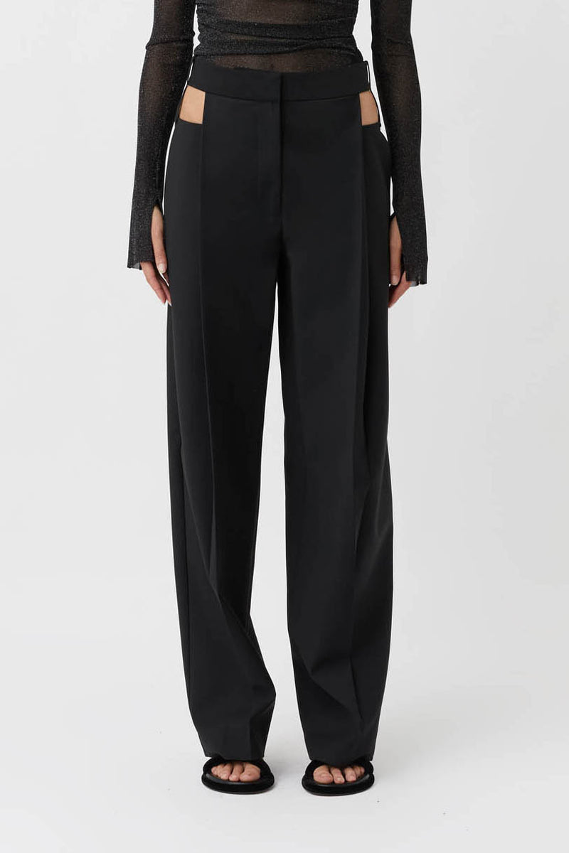 Alma Wool Cut-out Tailored Pant in Black - C&M CAMILLA AND MARC®