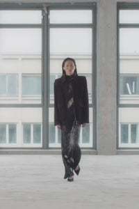 Runway video view CAMILLA AND MARC Asper Maxi Dress in Chocolate Print with a sleeveless column silhouette.