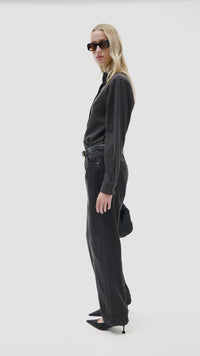 Styled video CAMILLA AND MARC Noa Denim Jean in Vintage Black with low‑rise tapered silhouette.