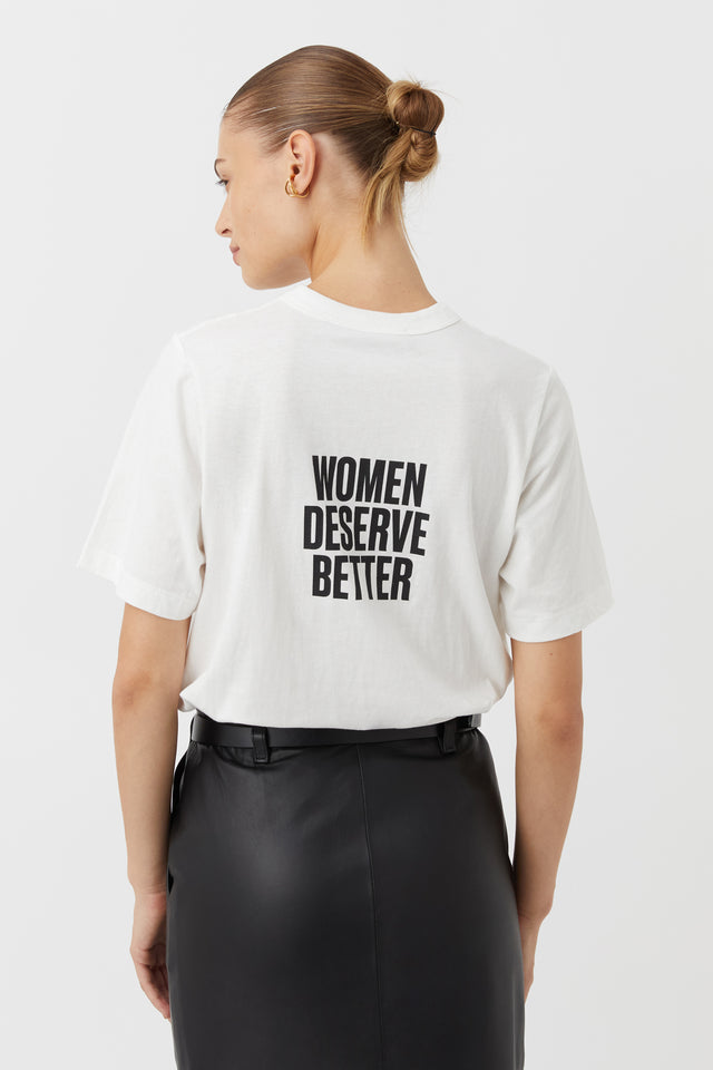 Ovaries. Talk About Them. Organic Cotton Tee in White C M