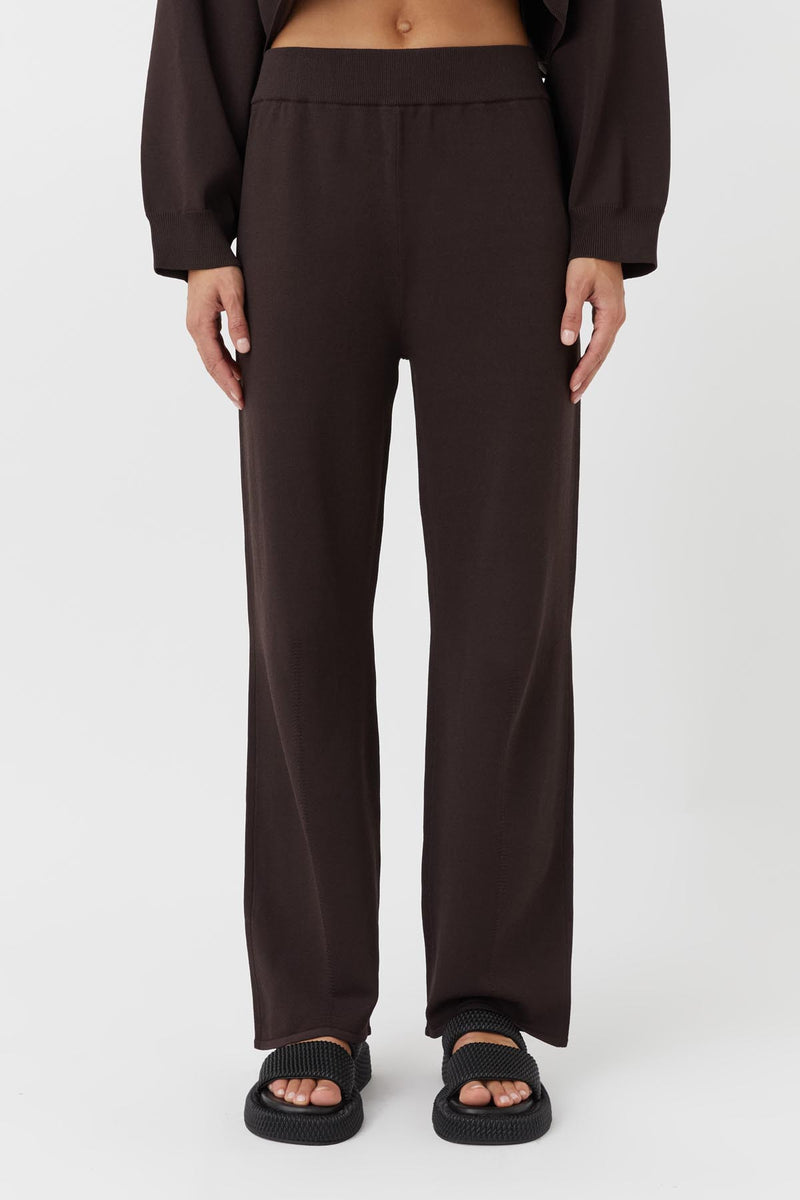 Jett Knit Pant in Dark Chocolate Brown - C&M |CAMILLA AND MARC® Official